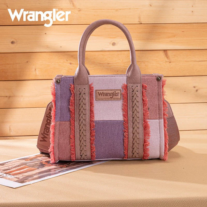 Wrangler Canvas Fringe Tote Bag - Hot Pink