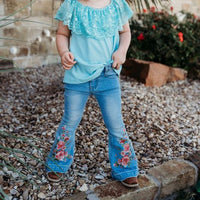 Girl's Shea Baby Jeans - Floral Boot Flare Denim