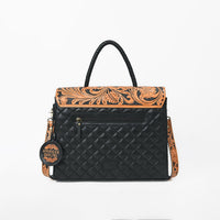Romie - Carved Leather Western Laptop Bag/ Briefcase