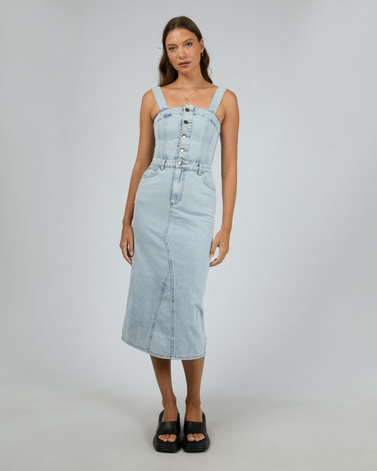 Coco Dress - Light Blue Denim Katie B Coco Dress - Light Blue Denim Katie B