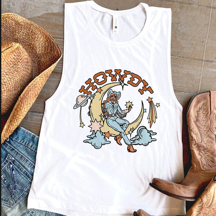 Cosmic Howdy Tank - White