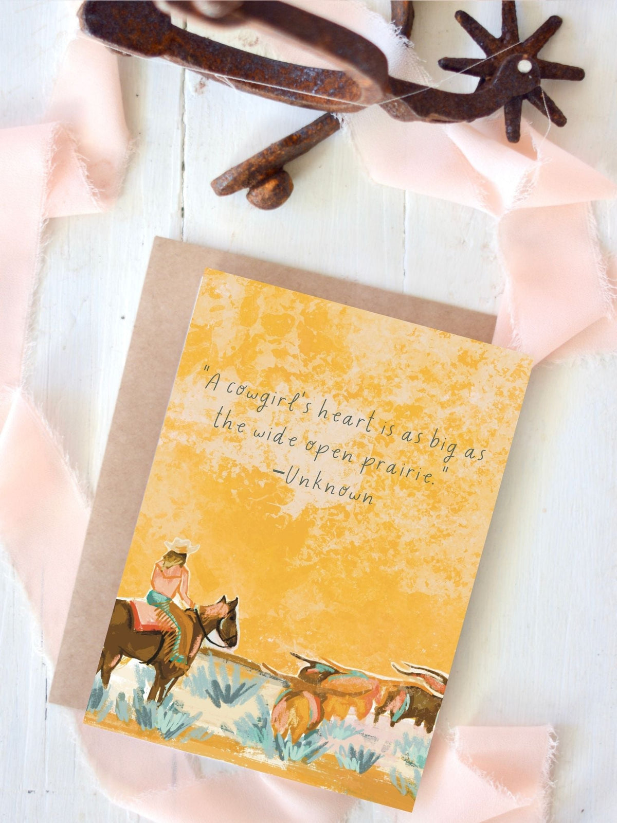 Greeting Card - Cowgirl's Heart is as Big as the Prairie