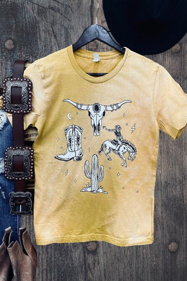 Western Collection Tee - Bleached Yellow