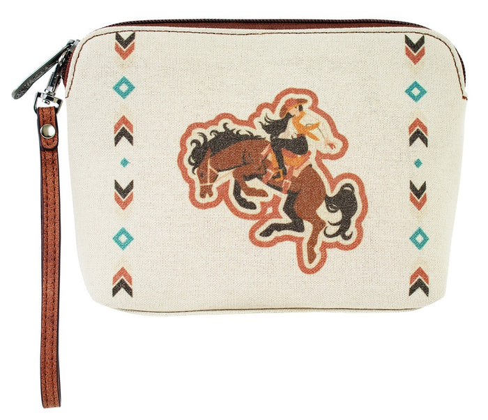 Catchfly Cosmetic Pouch - Bronco Cowgirl