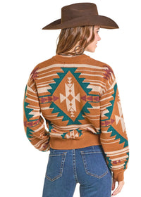 Rock & Roll - Women's Camel Aztec Kint Sweater