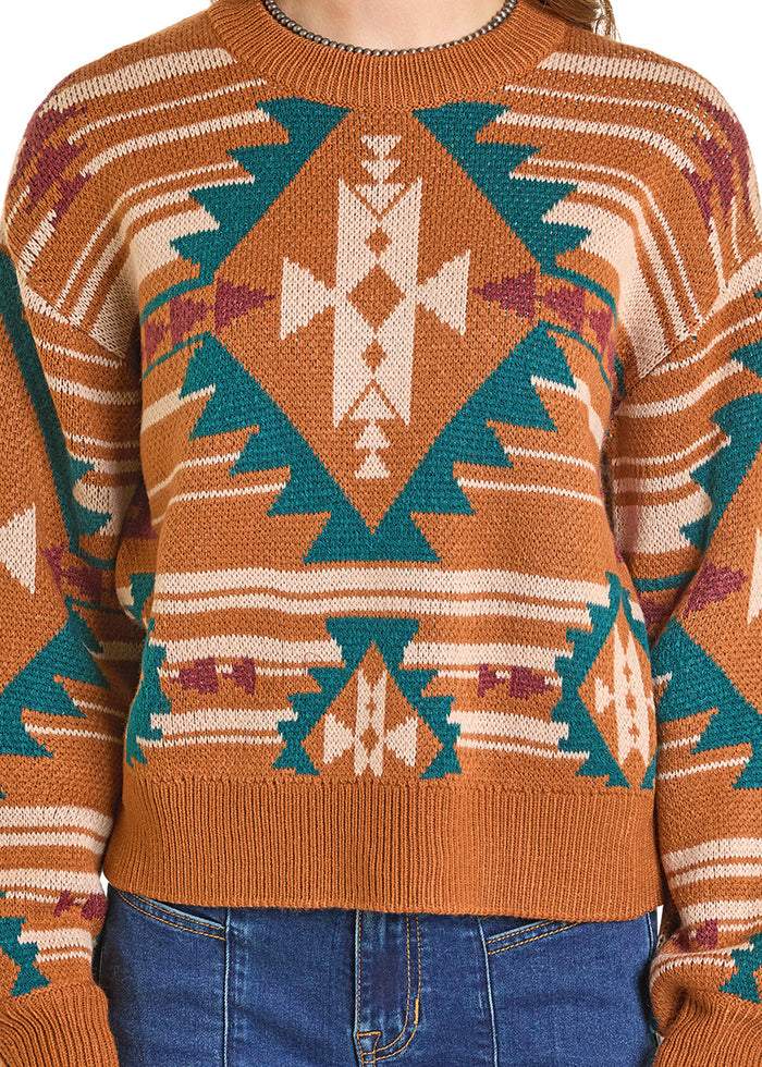 Rock & Roll - Women's Camel Aztec Kint Sweater