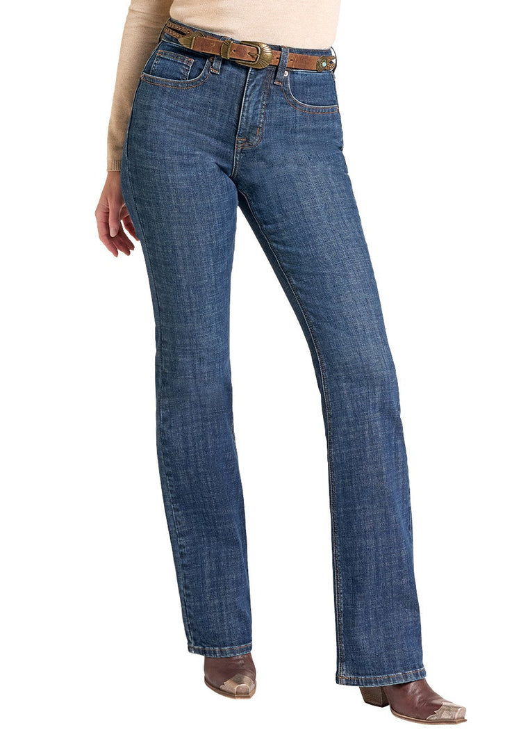 Rock & Roll Cowgirl Jeans - BW4HD09748 - Stitched Welt Pocket High Rise Bootcut