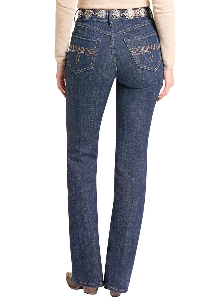 Rock & Roll Cowgirl Jeans - BW4HD09750 - Boot Stitch Embroidered High Rise Bootcut