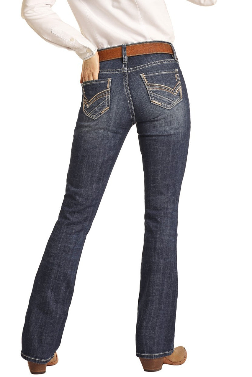Rock & Roll Cowgirl Jeans - BW4RD02981 - Mid Rise Riding Fit