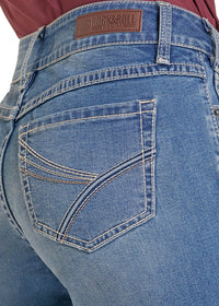 Rock & Roll Cowgirl Jeans - BW4RD09763 - Curve Embroidery Mid Rise Riding Fit