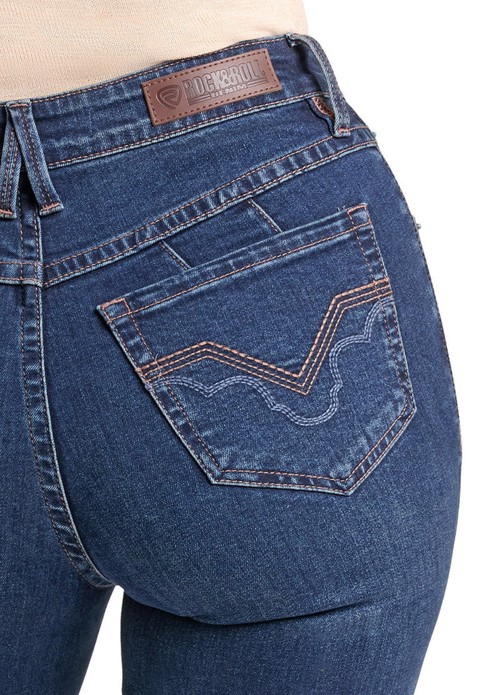 Rock & Roll Cowgirl Jeans - BW5HD09760 - Turquoise Coin Pocket High Rise Trouser