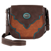 Justin Handbag - Tan With Brown Yoke