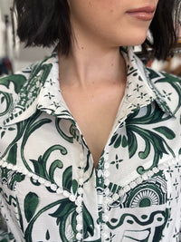 Miley Top - Green & White