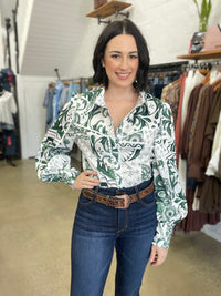 Miley Top - Green & White