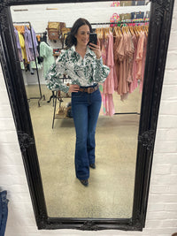 Miley Top - Green & White