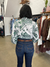 Miley Top - Green & White