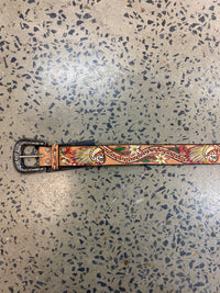 Western Belt - Indian Skull & Floral