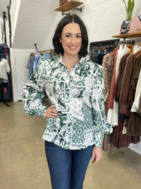 Miley Top - Green & White