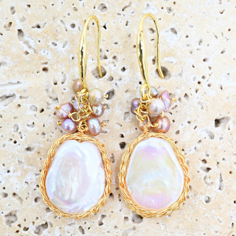 Earrings - Gold & Pearl Drop
