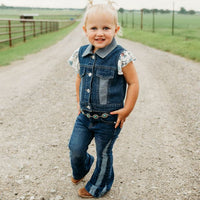 Girl's Shea Baby Jeans - Two Toned Denim Jeans