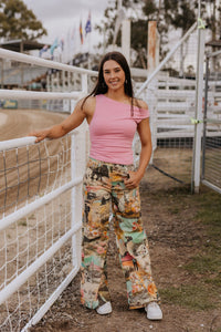 Sadie Pants - Western Collage Print