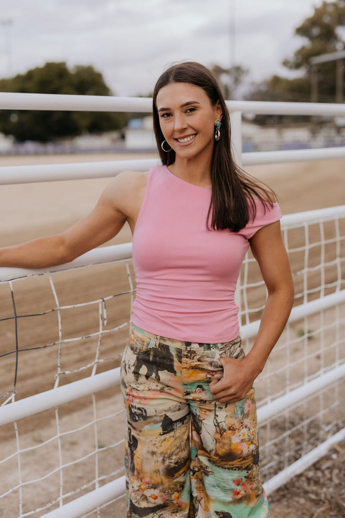 Sadie Pants - Western Collage Print