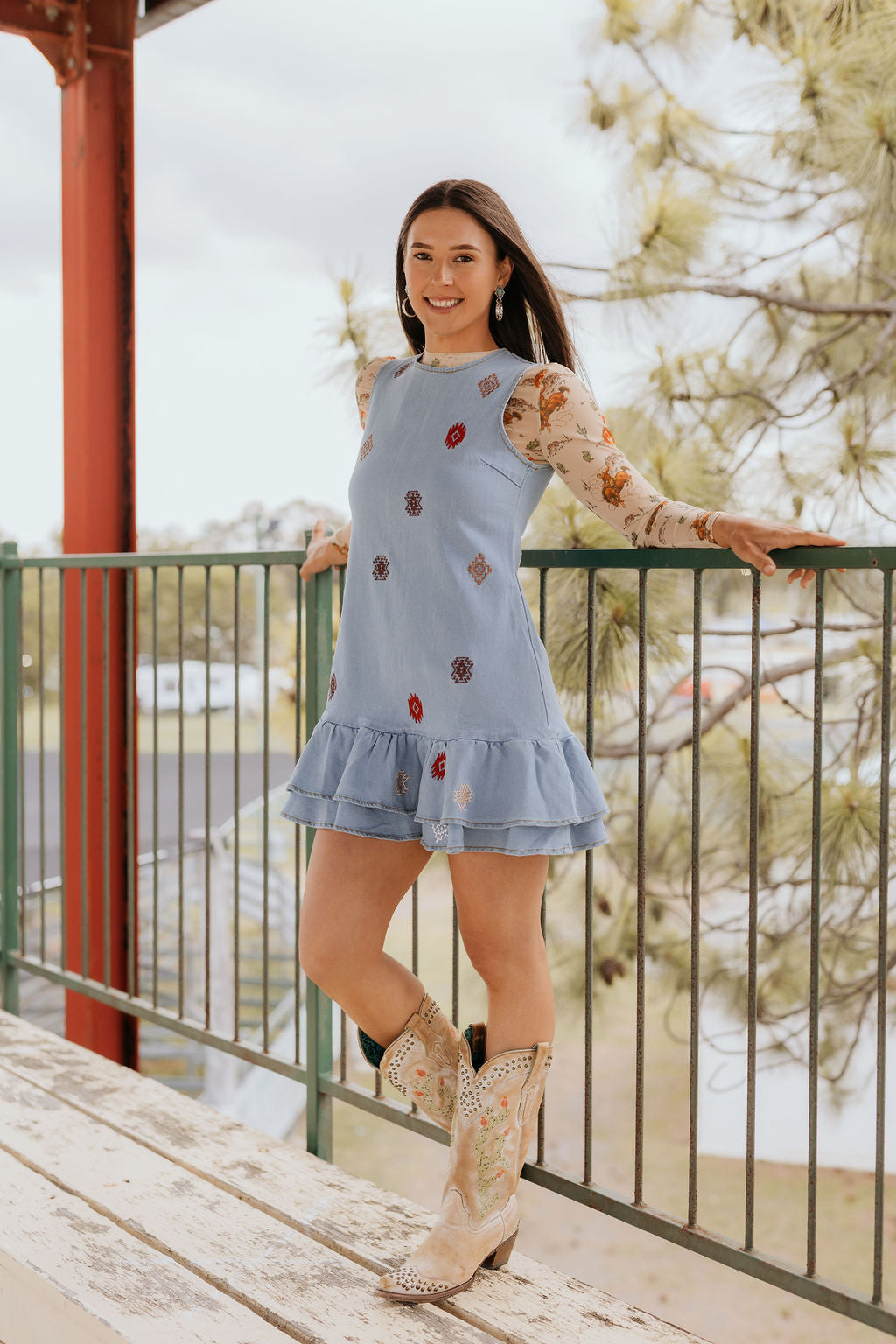 Sedona - Aztec Embroidered Dress