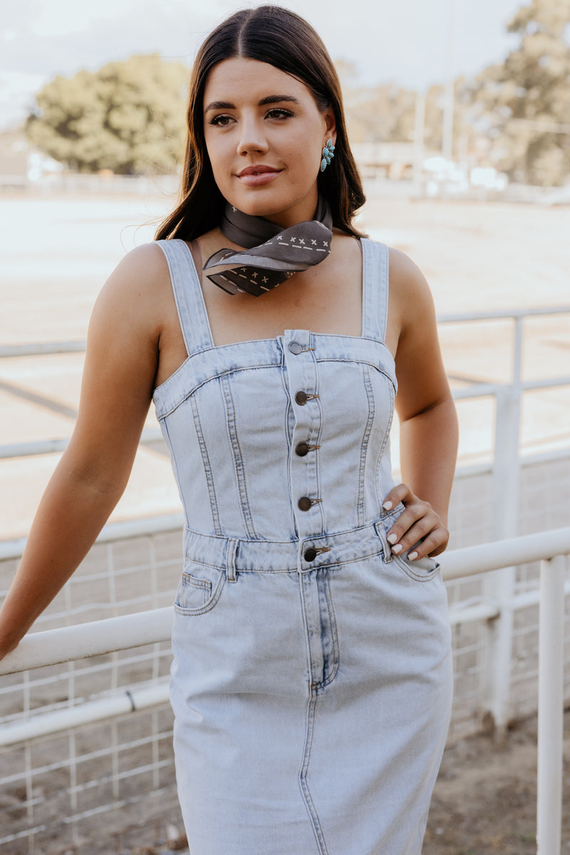 Coco Dress - Light Blue Denim Katie B Coco Dress - Light Blue Denim Katie B