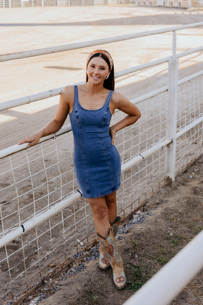 Alexandra Mini Dress - Blue Denim