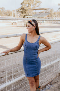 Alexandra Mini Dress - Blue Denim