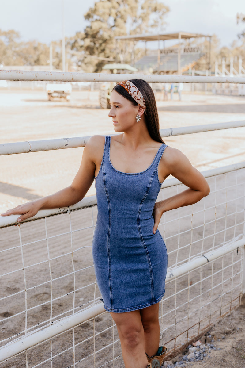 Alexandra Mini Dress - Blue Denim