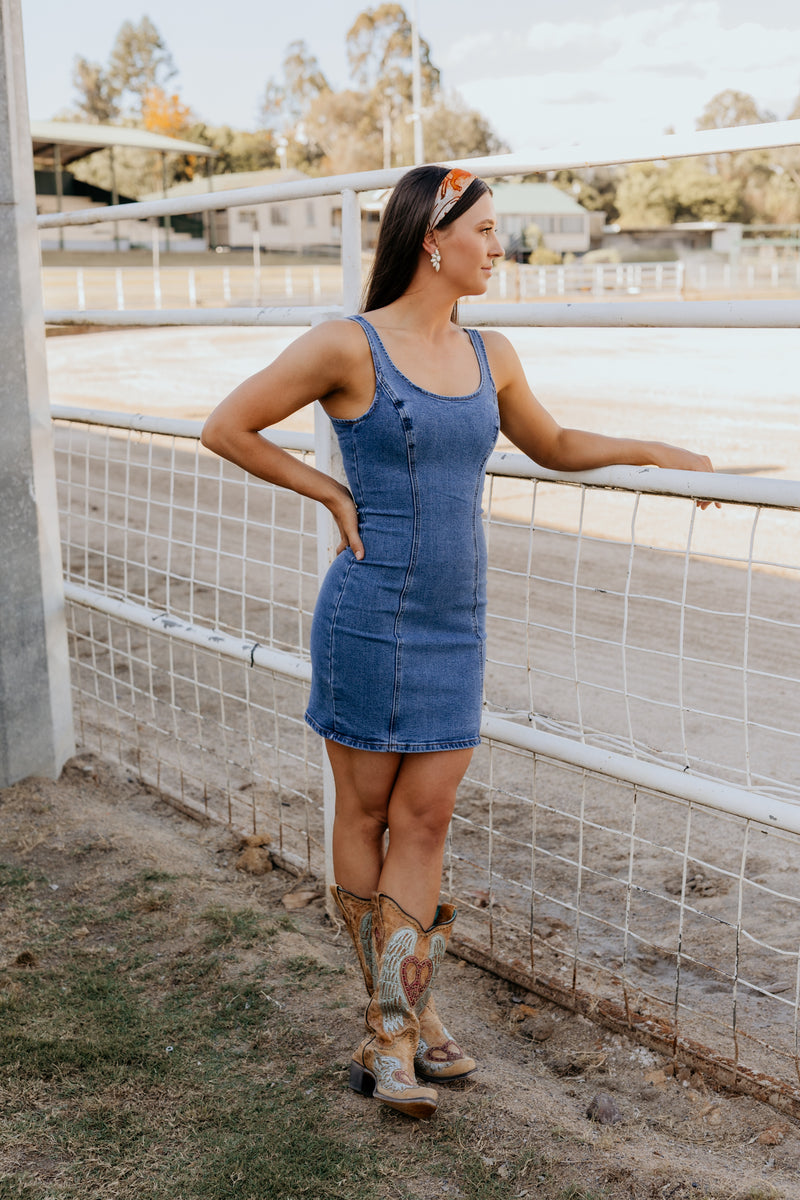 Alexandra Mini Dress - Blue Denim