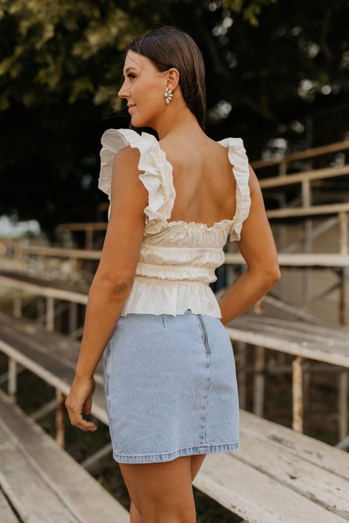Reba Top - Ruched Peplum