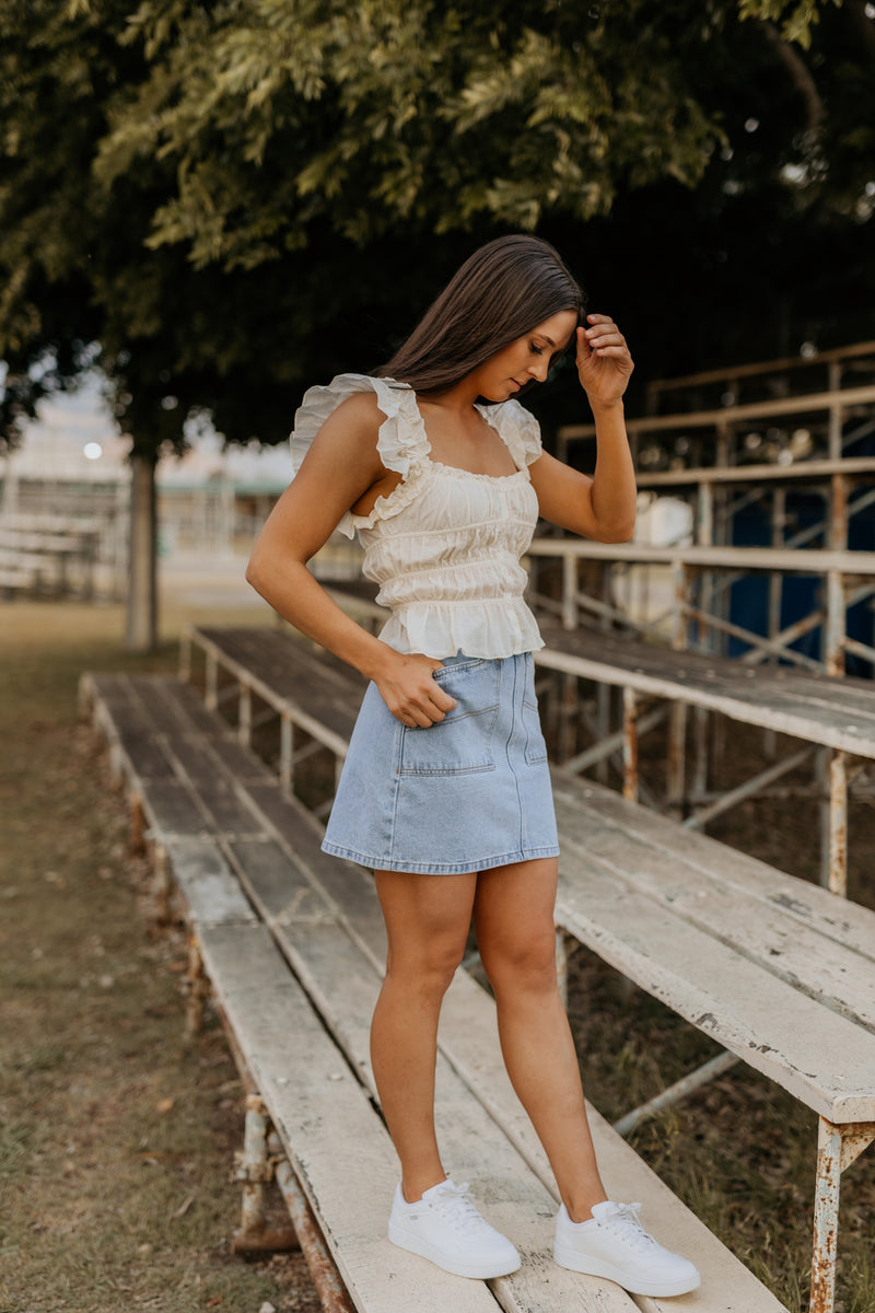 Becca Mini Skirt Denim - Main Image