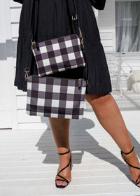 Liv & Milly - Small Capri Black & White Gingham Crossbody