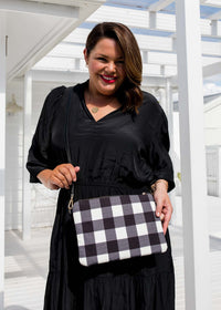 Liv & Milly - Capri Black & White Gingham Crossbody