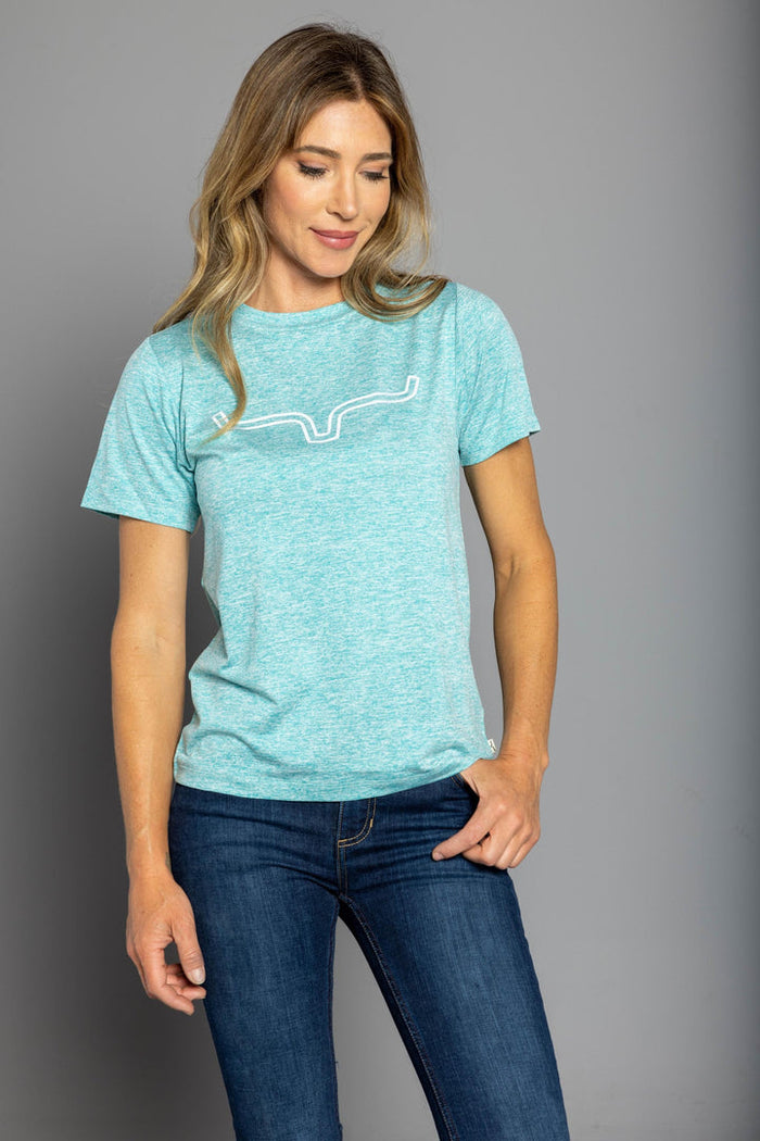 Kimes Ranch Outlier Tech Tee - Light Blue Heather