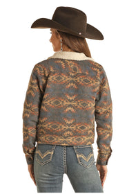 Rock & Roll - Women's Aztec Sherpa Jacket (BW92C01923)