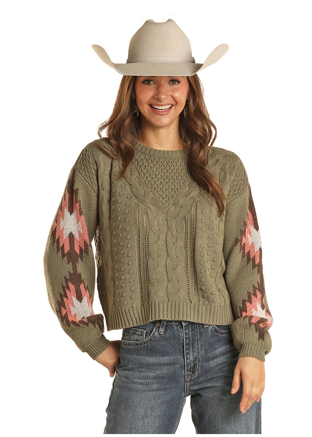 Rock & Roll - Women's Sweater Olive (BW32T02049)