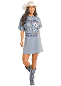 Rock & Roll - 'Ride Em' T-Shirt Dress (BWD1R08408)