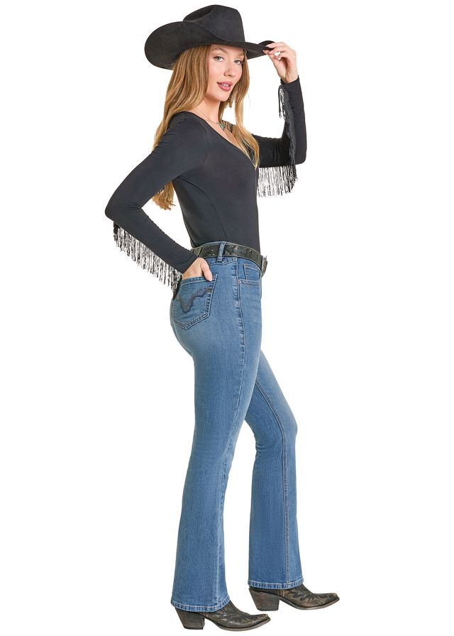 Rock & Roll Cowgirl Jeans - BW4HD07895 - Signature Detail High Rise Bootcut