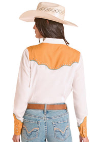 Rock and Roll - Floral Embroidery Long Sleeved Snap (LWN2S08857)