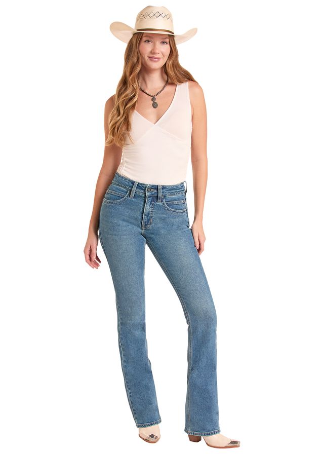 Rock & Roll Cowgirl Jeans - BW4HD09084 - Double Coin Pocket High Rise Bootcut