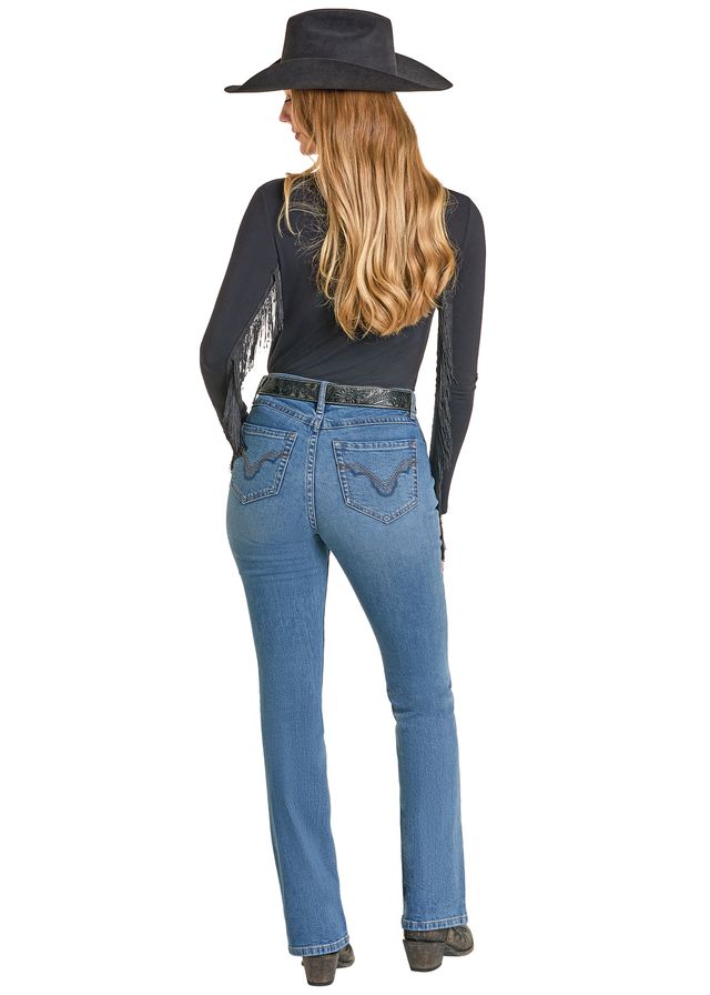 Rock & Roll Cowgirl Jeans - BW4HD07895 - Signature Detail High Rise Bootcut
