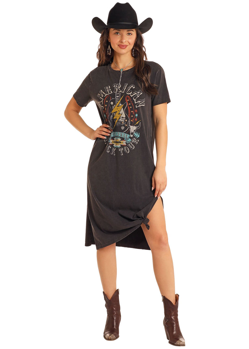 midi tee shirt dress Rock & Roll Midi Tee Shirt Dress (BWD1R05413) – Katie B