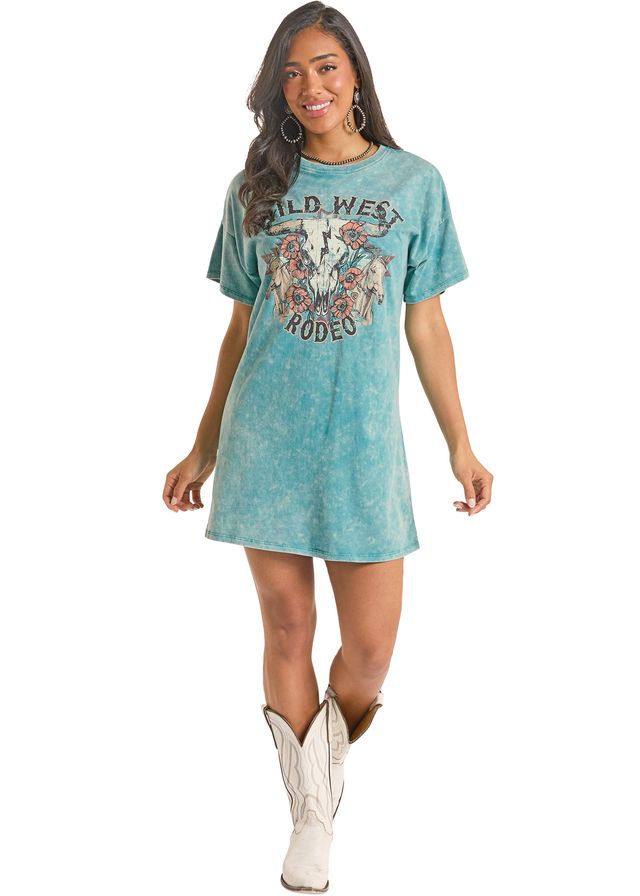 Rock & Roll - Wild West Rodeo T-Shirt Dress (BWD1R09042)