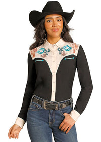 Panhandle - Retro Cactus Long Sleeved Snap (LWN2S07913)