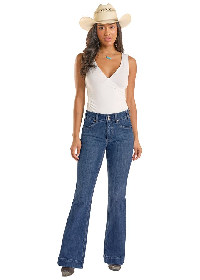 Rock & Roll Cowgirl Jeans - BW5HD09092 - Signature Yoke High Rise Trouser