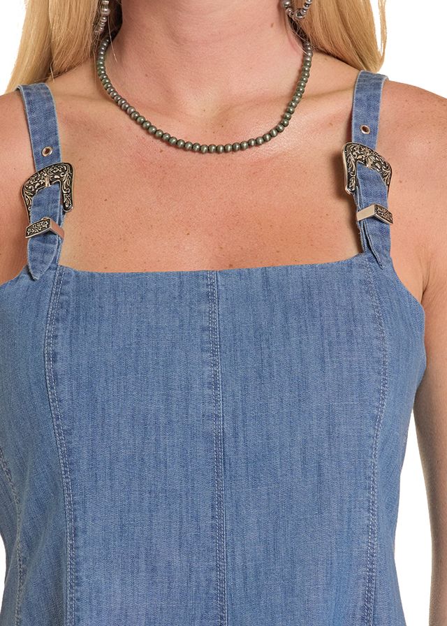 Rock & Roll Buckle Denim Dress