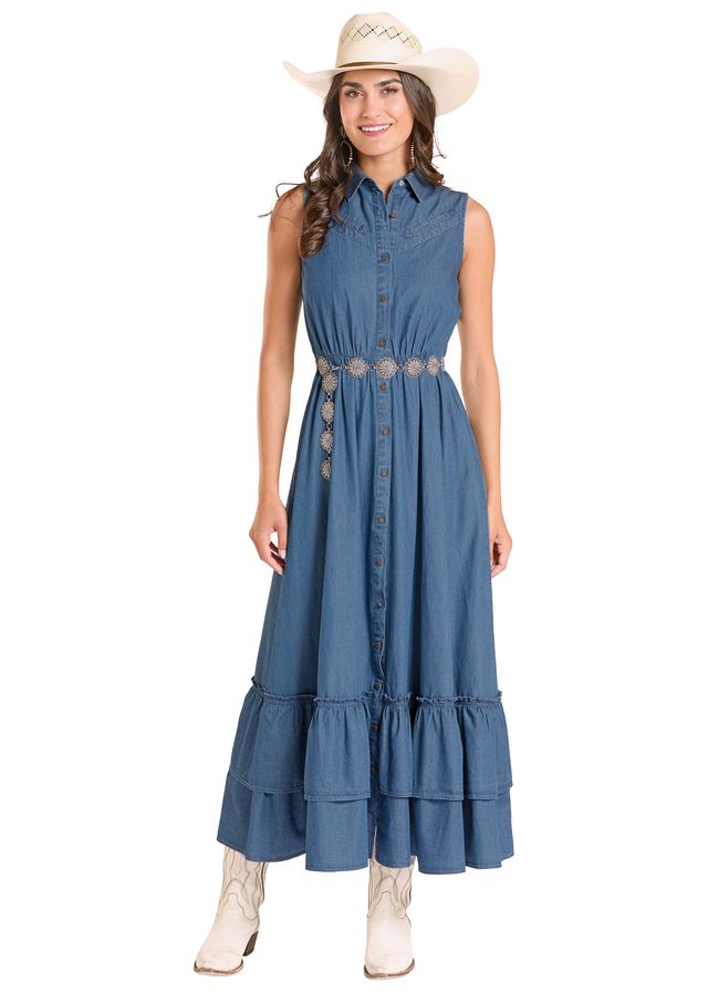 Rock & Roll Denim Midi Dress